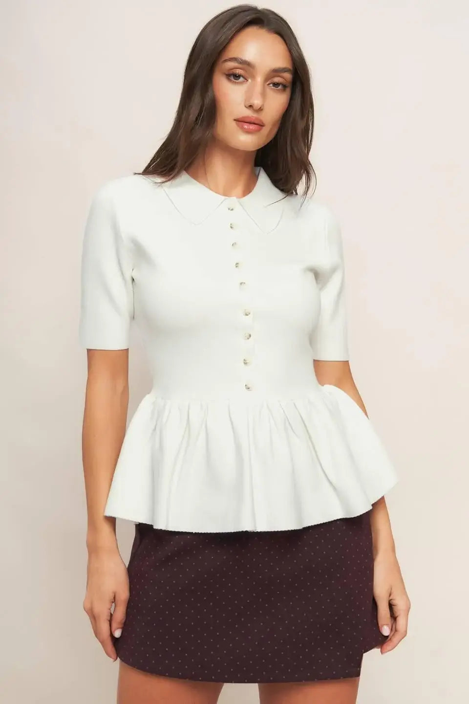 SWEET SERENADE CREAM WOVEN TOP - Flying Tomato - Flyclothing LLC