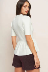 SWEET SERENADE CREAM WOVEN TOP - Flying Tomato - Flyclothing LLC