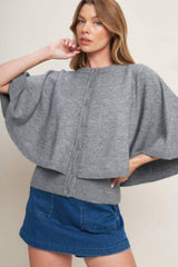 MISTY SHAWL CAPELET SWEATER - Flying Tomato - Flyclothing LLC