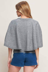 MISTY SHAWL CAPELET SWEATER - Flying Tomato - Flyclothing LLC