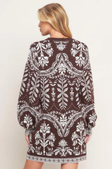 TERRA TAPESTRY SWEATER KNIT MINI DRESS - Flying Tomato - Flyclothing LLC