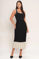 NOIR ÉCLAT SWEATER KNIT MIDI DRESS - Flying Tomato - Flyclothing LLC