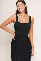 NOIR ÉCLAT SWEATER KNIT MIDI DRESS - Flying Tomato - Flyclothing LLC