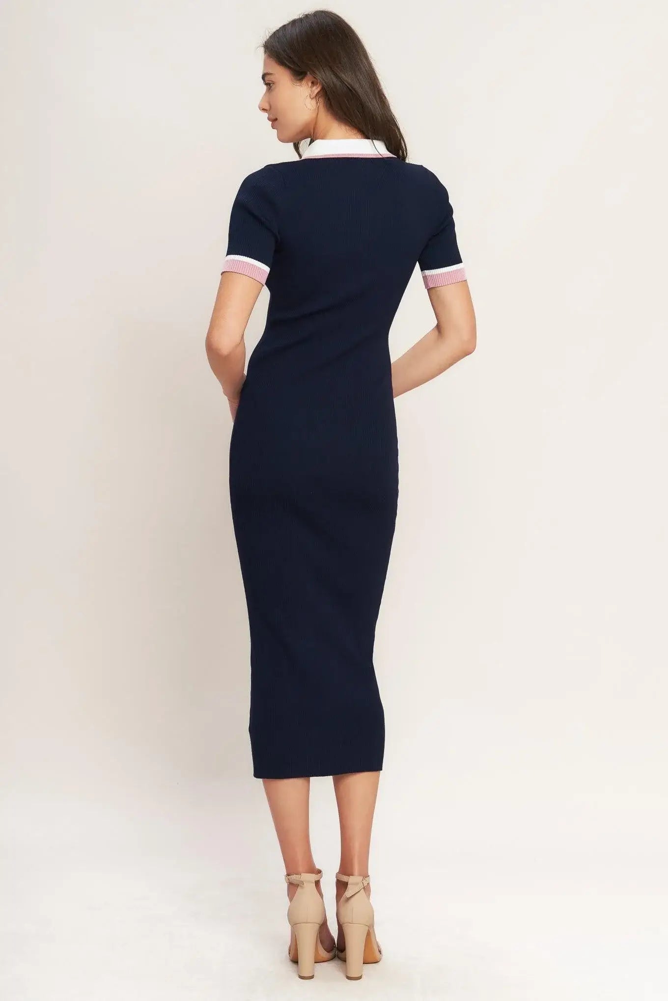 HEELS-READY SILHOUETTE KNIT MIDI DRESS - Flying Tomato - Flyclothing LLC