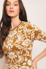AMBER BLOOM SWEATER KNIT MINI DRESS - Flying Tomato - Flyclothing LLC