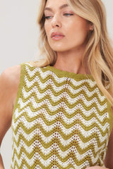 SUNSET STITCH CROCHET KNIT TOP - Flying Tomato - Flyclothing LLC