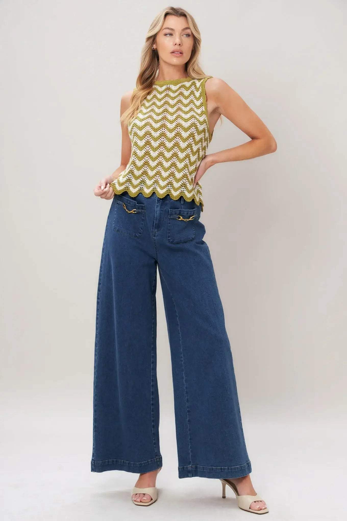 SUNSET STITCH CROCHET KNIT TOP - Flying Tomato - Flyclothing LLC