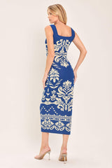 GREEK ISLE GLAM JACQUARD MIDI DRESS - Flying Tomato - Flyclothing LLC