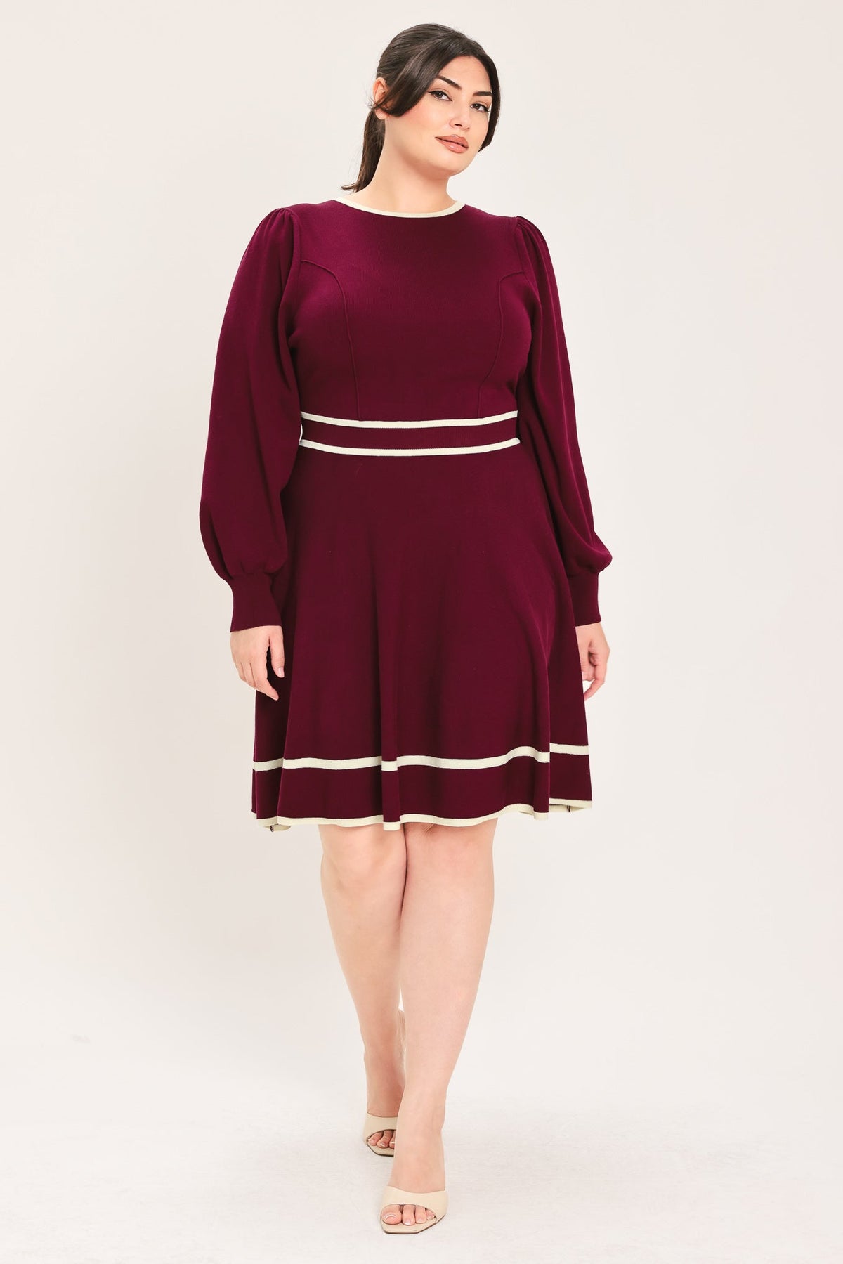 MERLOT IVORY MOMENT SWEATER MINI DRESS - Flying Tomato - Flyclothing LLC