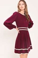 MERLOT IVORY MOMENT SWEATER MINI DRESS - Flying Tomato - Flyclothing LLC