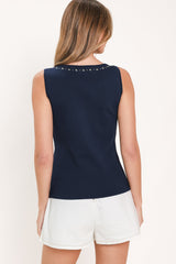 NAUTICAL GLOW STORY SWEATER KNIT TOP