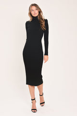 POLISHED MOMENTS TURTLENECK SWEATER MIDI DRESS