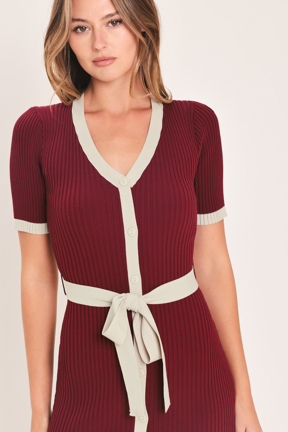 SWEETEST SEASON BUTTON DOWN SWEATER MIDI DRESS - Flying Tomato - Flyclothing LLC