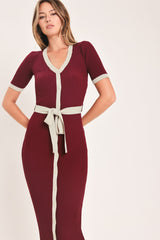 SWEETEST SEASON BUTTON DOWN SWEATER MIDI DRESS - Flying Tomato - Flyclothing LLC