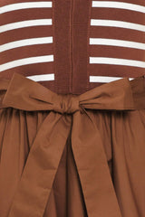 ESPRESSO SAILOR SWEATER WOVEN MIDI DRESS