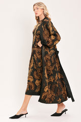 VINTAGE GARDEN JACQUARD SWEATER KNIT MIDI DRESS - Flying Tomato - Flyclothing LLC