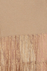 GILDED GRACE GOLD METALLIC LACE-TIER SWEATER MAXI DRESS - Flying Tomato - Flyclothing LLC