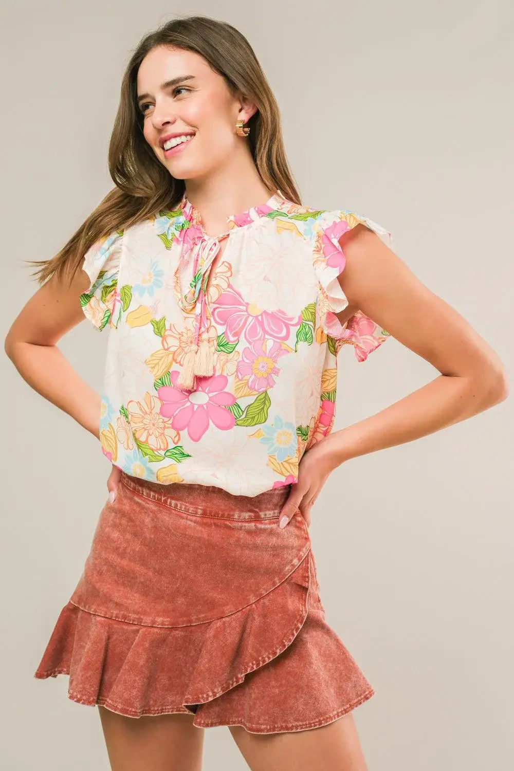 FEELING FABULOUS WOVEN TOP - Flying Tomato - Flyclothing LLC