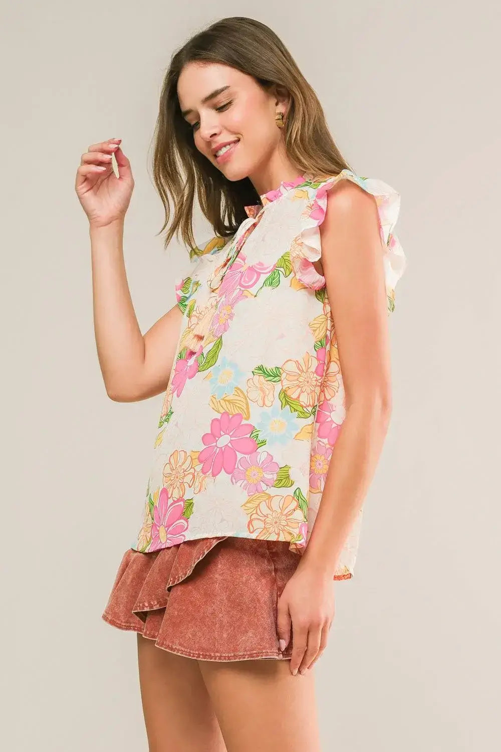 FEELING FABULOUS WOVEN TOP - Flying Tomato - Flyclothing LLC