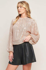 HOPE YOU REMEMBER SEQUIN TOP - Flying Tomato - Flyclothing LLC