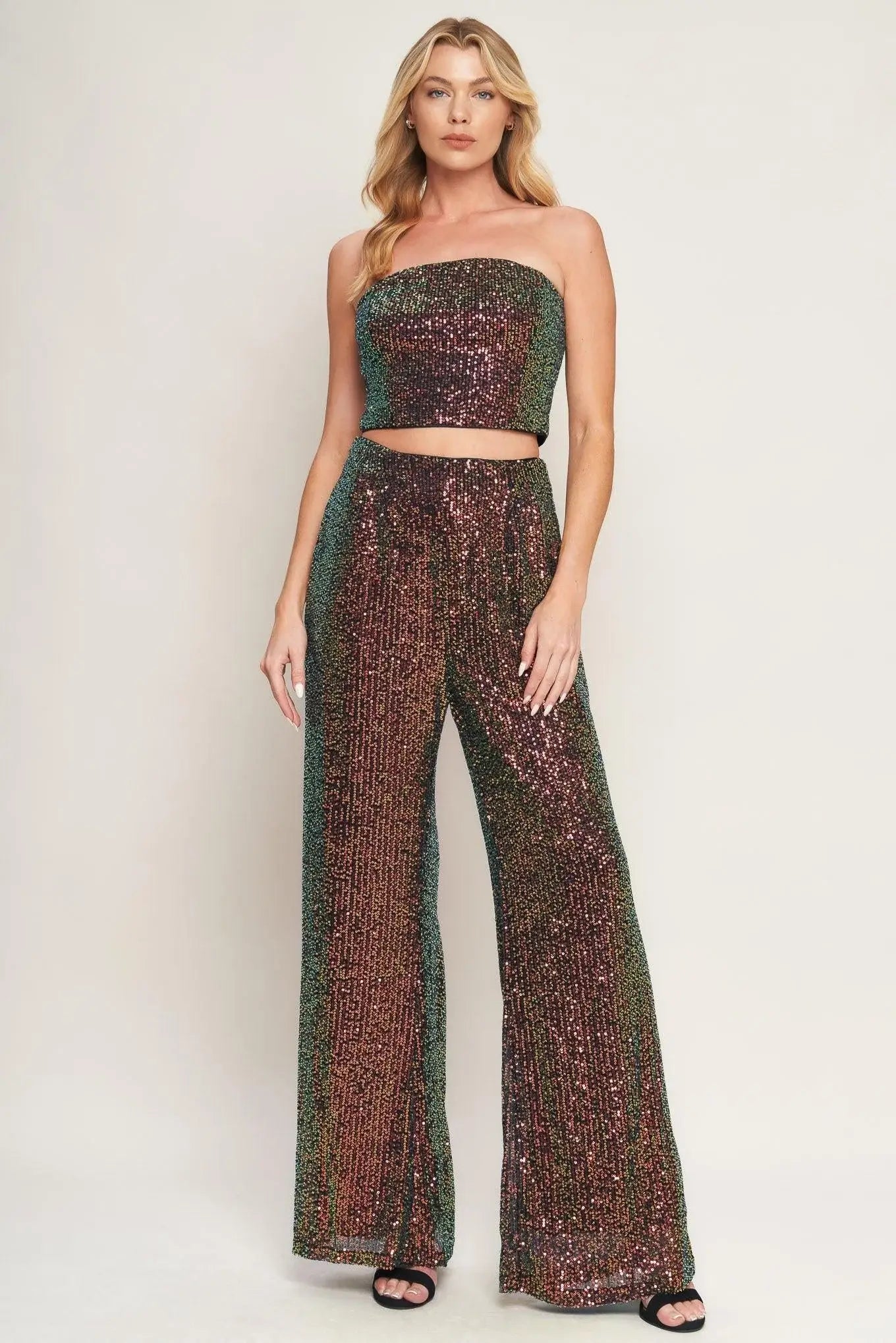 CHARMING COMPOSURE SEQUIN TOP AND BOTTOM SET - Flying Tomato - Flyclothing LLC