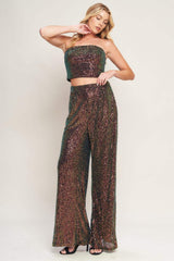 CHARMING COMPOSURE SEQUIN TOP AND BOTTOM SET - Flying Tomato - Flyclothing LLC