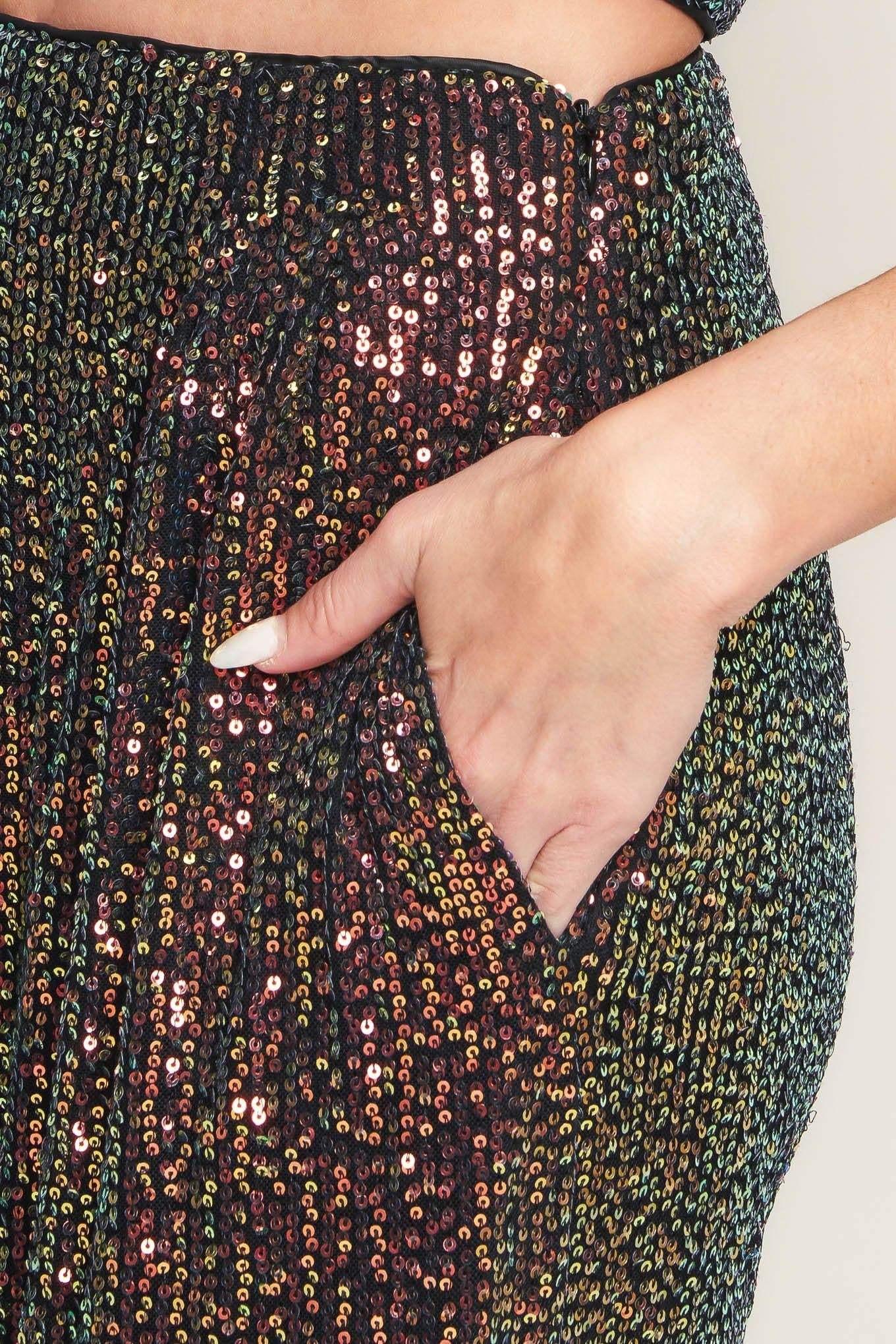 CHARMING COMPOSURE SEQUIN TOP AND BOTTOM SET - Flying Tomato - Flyclothing LLC