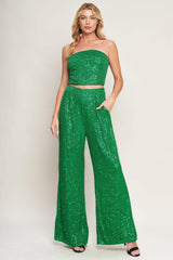 CHARMING COMPOSURE SEQUIN TOP AND BOTTOM SET - Flying Tomato - Flyclothing LLC