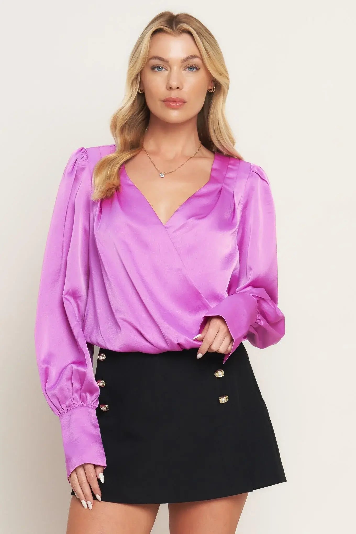 MODERN MUSE ORCHID WOVEN TOP - Flying Tomato - Flyclothing LLC