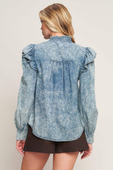 WESTERN CHIC DENIM TOP - Flying Tomato - Flyclothing LLC