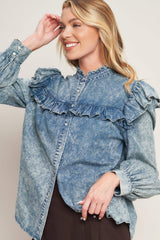 WESTERN CHIC DENIM TOP - Flying Tomato - Flyclothing LLC