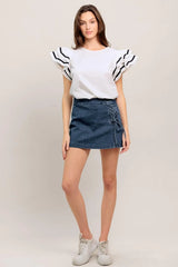 NICE AS CAN BE WOVEN TOP - Flying Tomato - Flyclothing LLC