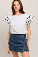 NICE AS CAN BE WOVEN TOP - Flying Tomato - Flyclothing LLC
