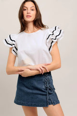 NICE AS CAN BE WOVEN TOP - Flying Tomato - Flyclothing LLC