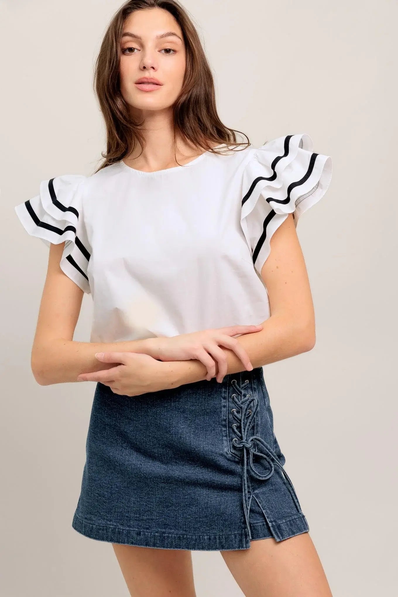 NICE AS CAN BE WOVEN TOP - Flying Tomato - Flyclothing LLC
