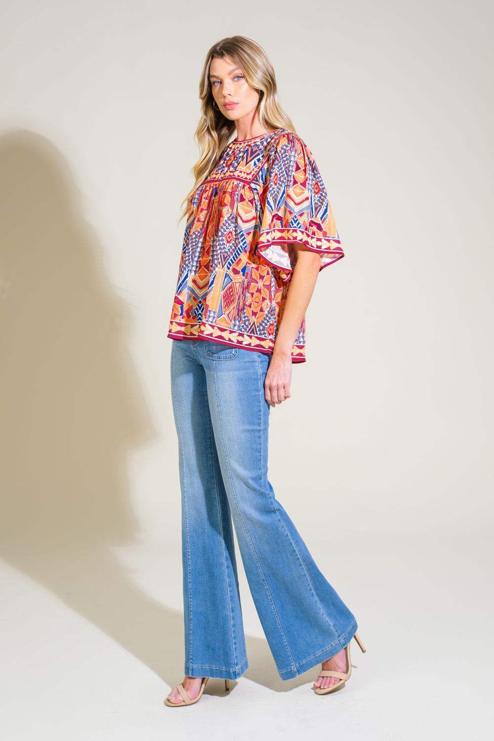 SPARKLY ENERGY WOVEN TOP - Flying Tomato - Flyclothing LLC