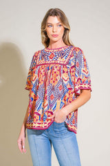 SPARKLY ENERGY WOVEN TOP - Flying Tomato - Flyclothing LLC