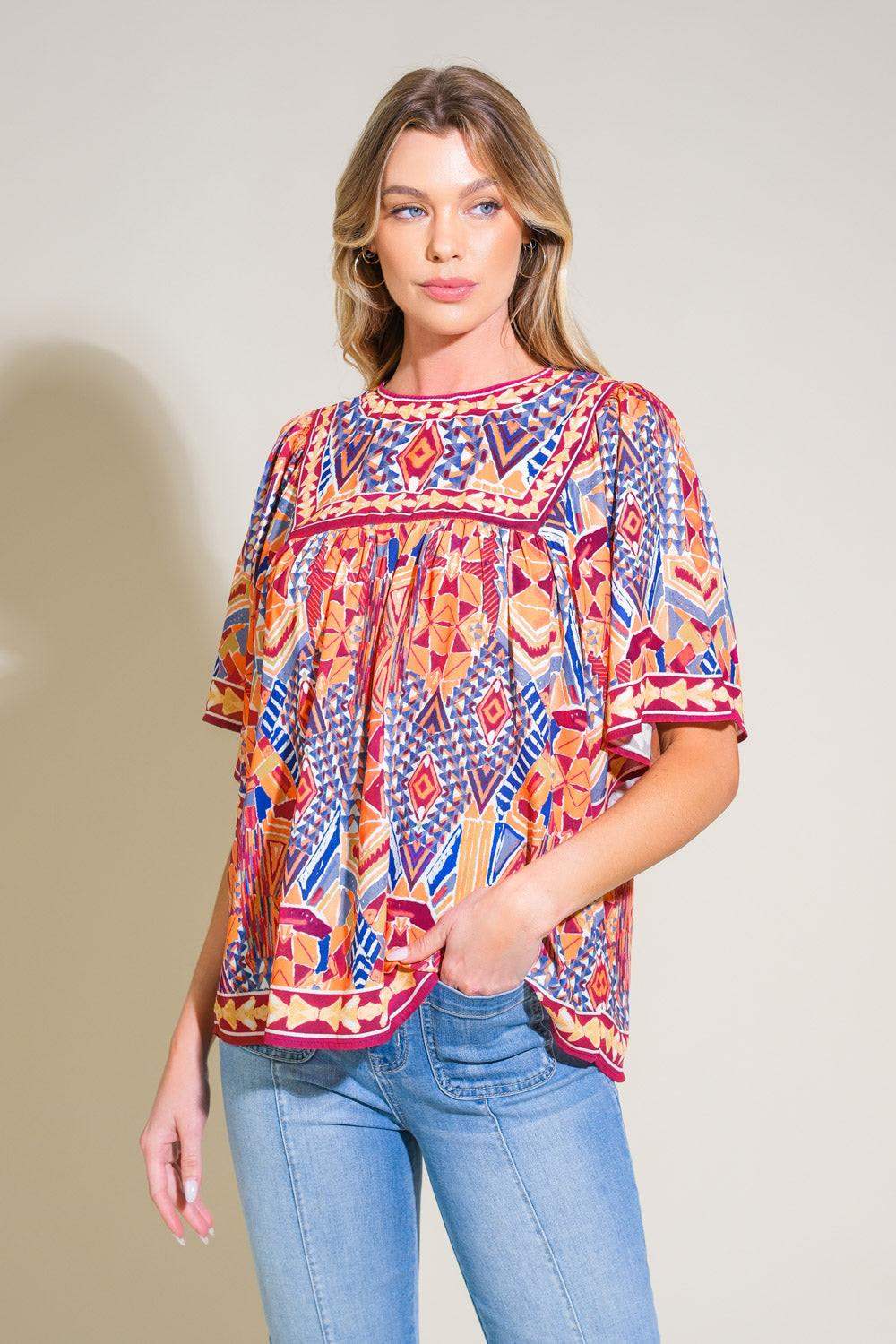 SPARKLY ENERGY WOVEN TOP - Flying Tomato - Flyclothing LLC