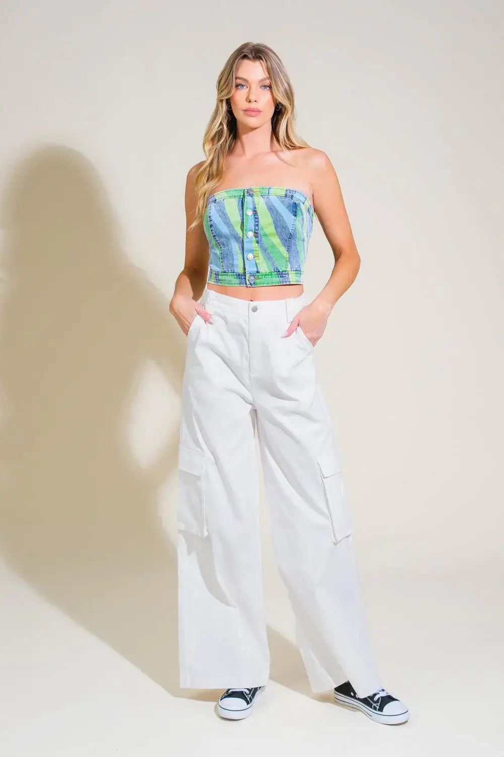 NAVIGATING LIFE DENIM TOP - Flying Tomato - Flyclothing LLC