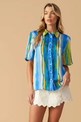 TAKE ME DANCING WOVEN SATIN TOP - Flying Tomato - Flyclothing LLC