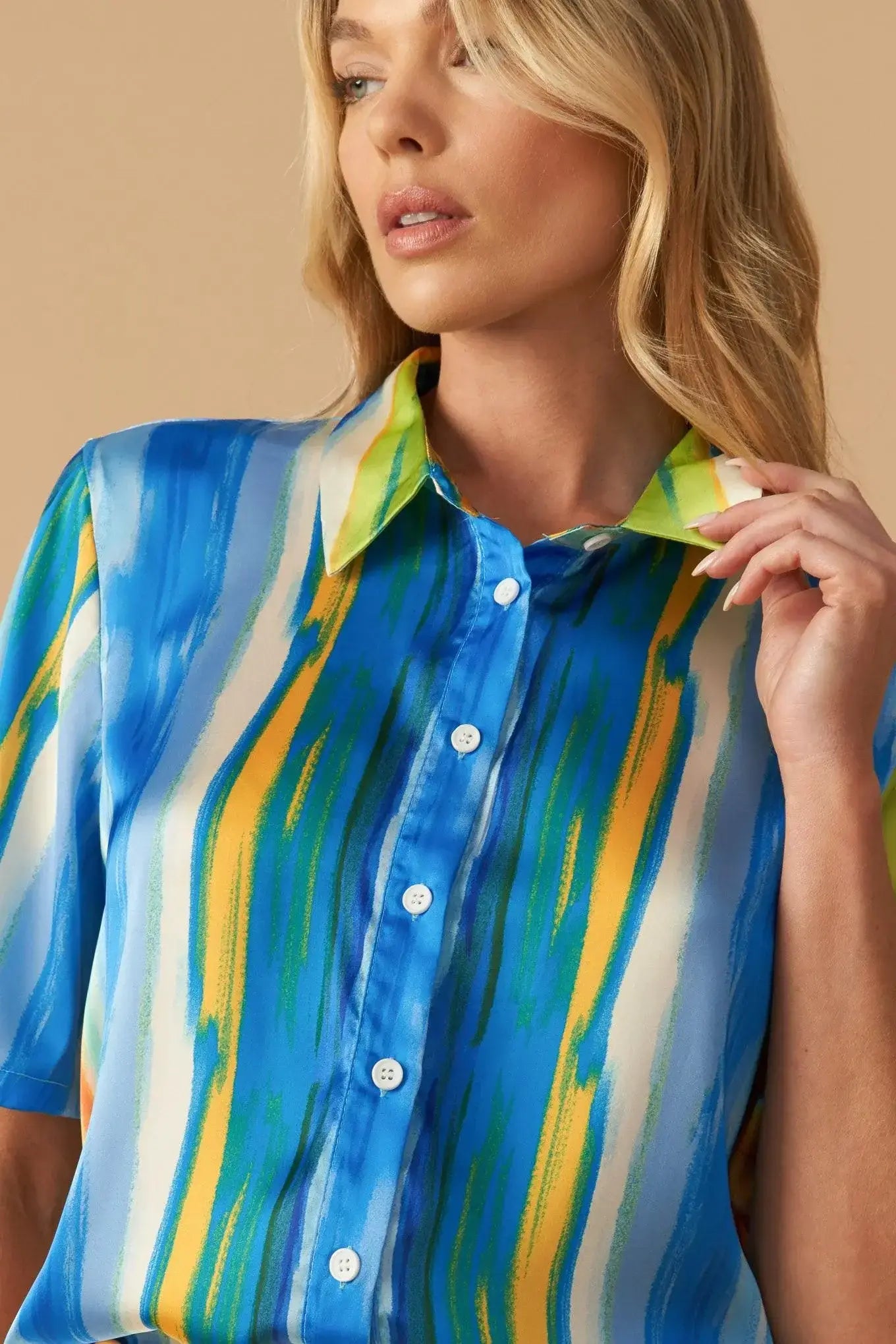 TAKE ME DANCING WOVEN SATIN TOP - Flying Tomato - Flyclothing LLC