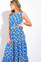 SUMMER JOURNEY WOVEN TOP AND SKIRT SET - Flying Tomato - Flyclothing LLC