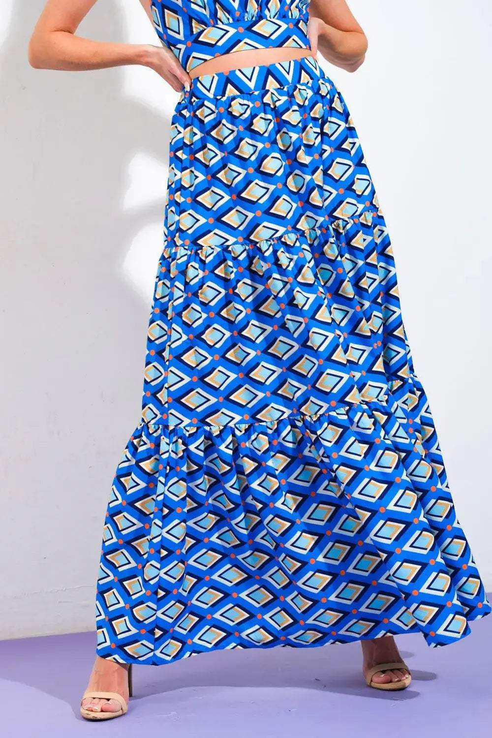 SUMMER JOURNEY WOVEN TOP AND SKIRT SET - Flying Tomato - Flyclothing LLC