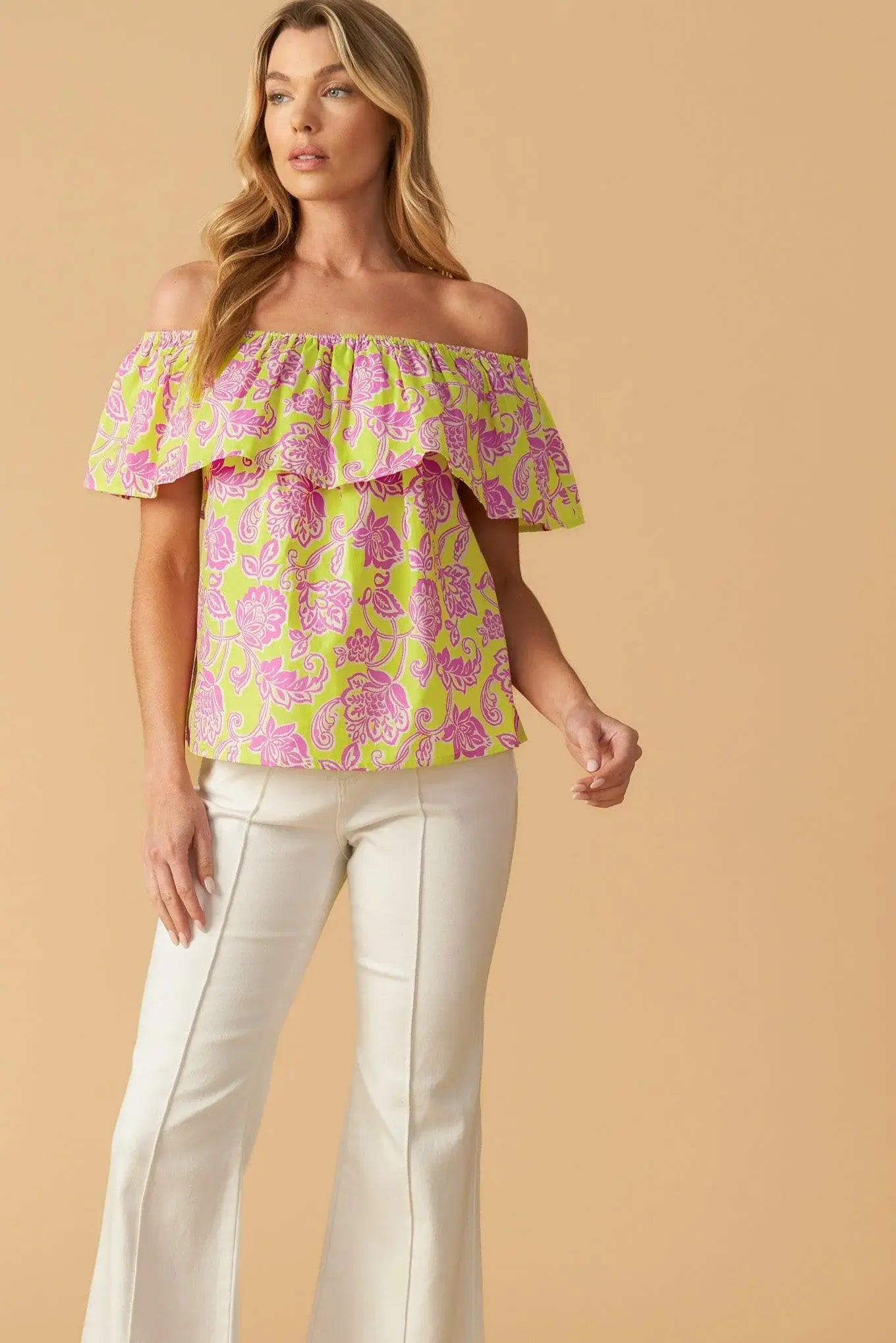 FIND ME UNDER THE PALMS WOVEN TOP - Flying Tomato - Flyclothing LLC