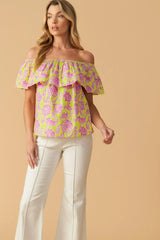 FIND ME UNDER THE PALMS WOVEN TOP - Flying Tomato - Flyclothing LLC