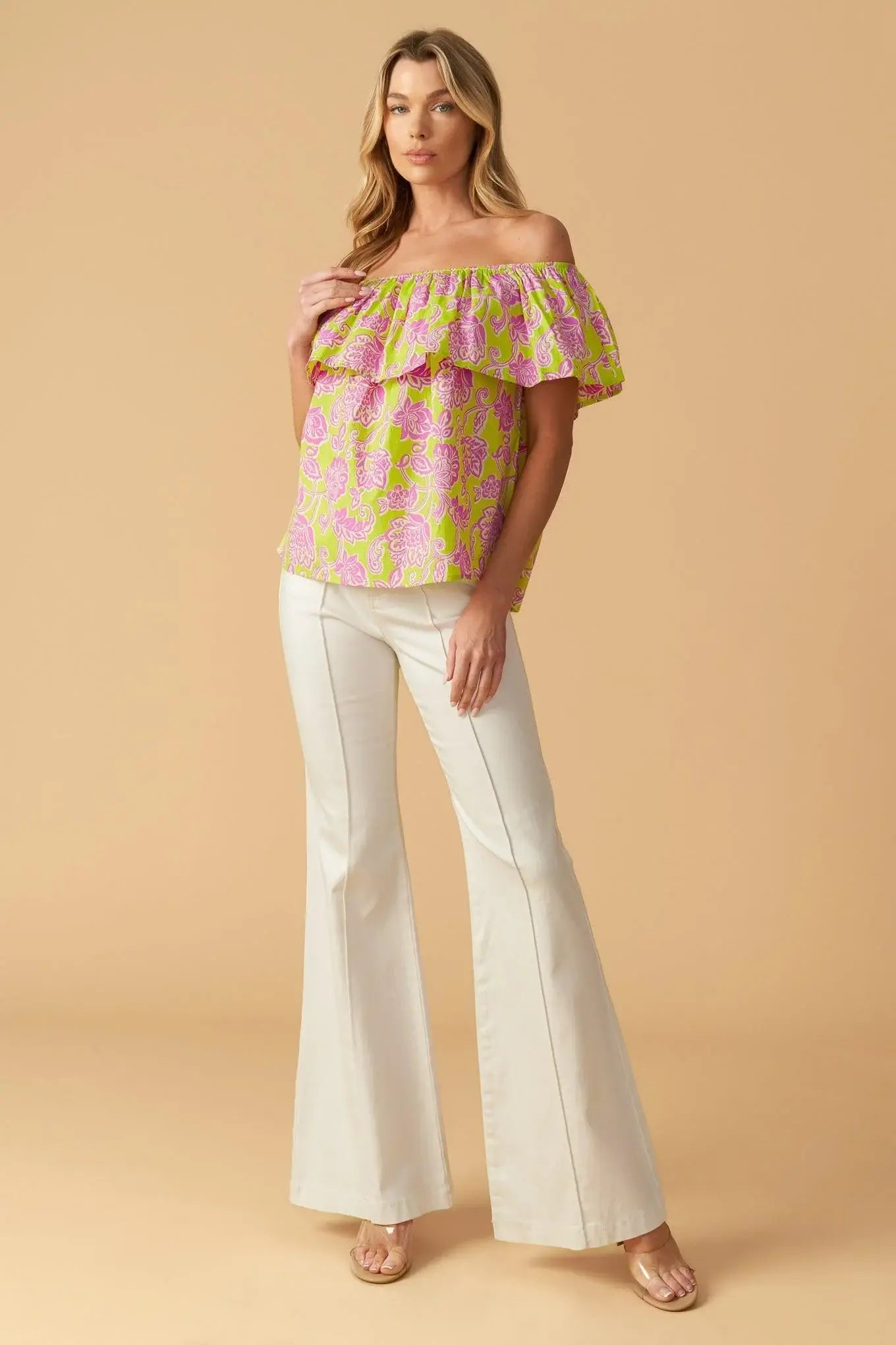 FIND ME UNDER THE PALMS WOVEN TOP - Flying Tomato - Flyclothing LLC