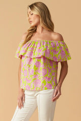 FIND ME UNDER THE PALMS WOVEN TOP - Flying Tomato - Flyclothing LLC