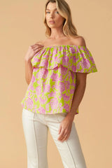 FIND ME UNDER THE PALMS WOVEN TOP - Flying Tomato - Flyclothing LLC