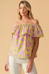 FIND ME UNDER THE PALMS WOVEN TOP - Flying Tomato - Flyclothing LLC