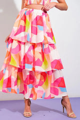 ABSOLUTE EDGE PINK WOVEN TOP AND SKIRT - Flying Tomato - Flyclothing LLC